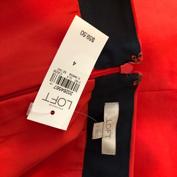 ANN TAYLOR LOFT SKIRT. SIZE 4 ORANGE NWT! - Picture 4 of 4